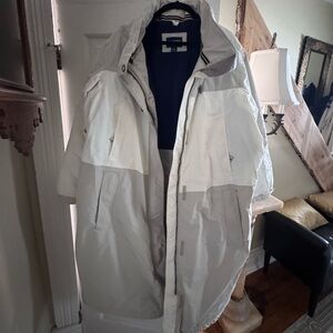 Lands' End Women's Squall Coat in White and Gray